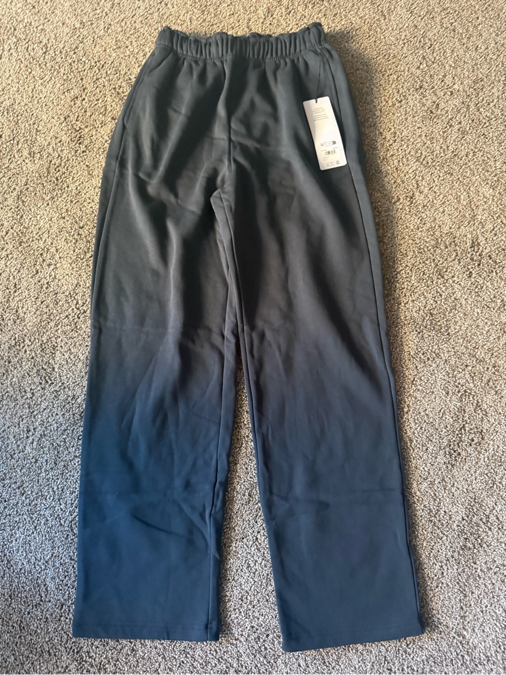 Authentic Alo Accolade Black Straight-Leg Black Elastic Waist Pants- NWT Small